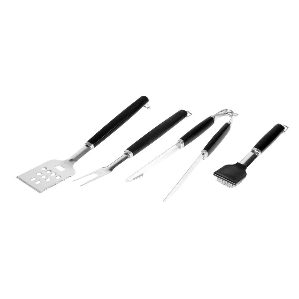 Black-Handled 4-Piece Barbecue Tool Set | Crate & Barrel